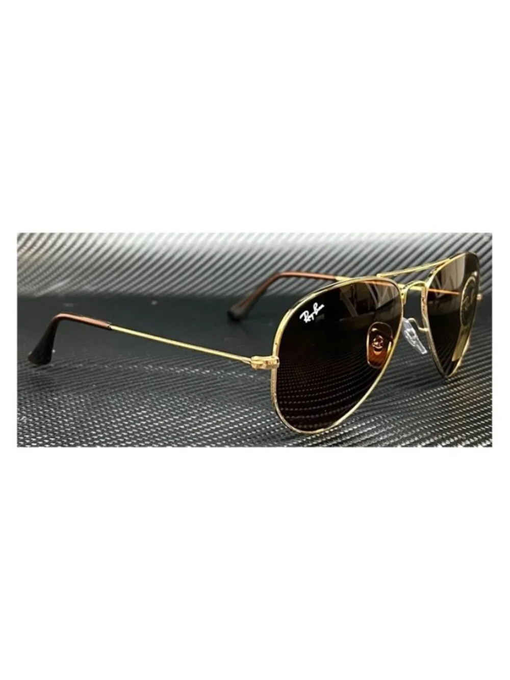 New Ray-Ban Men  Gold Sunglasses  58- 14- 135